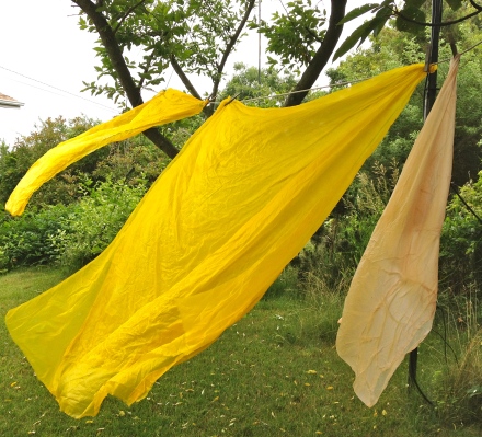 silk dyed in turmeric